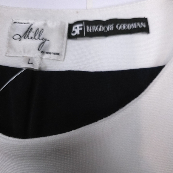 Milly Bergdorf Goodman Navy Color Block Dress Sz L - Picture 8 of 8